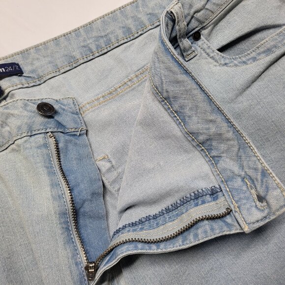 Denim 24/7 Womens Jeans 28WP Stretch High Rise Wide Leg Light Wash - Picture 7 of 16